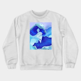 Blue Milk Cap Mushroom Crewneck Sweatshirt